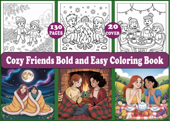 Download Cozy Friends Bold and Easy Coloring Book - Cozy friends bold and easy Collection