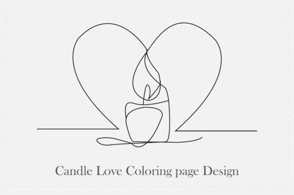 Download Candle Love Coloring Page Design - Design Collection
