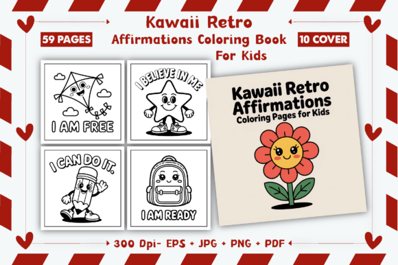 Download Kawaii Retro Affirmations Coloring Pages - Premium Resources