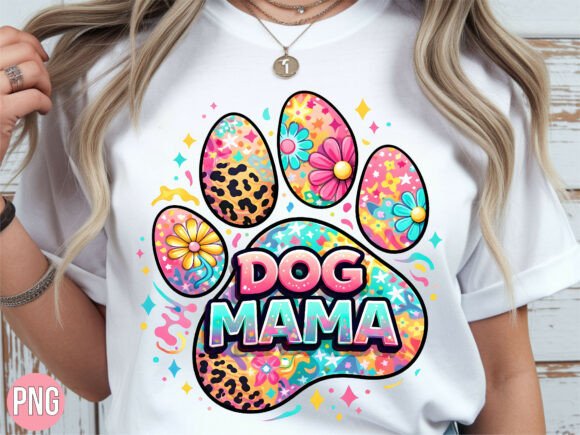 Download Dog Mama Paw Print Floral Design PNG - Design Collection