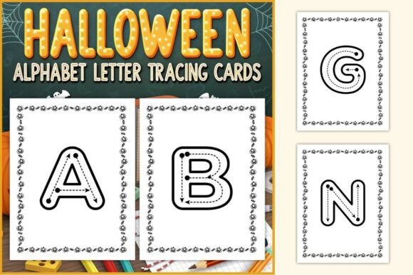 Download Halloween Alphabet Letter Tracing Cards - Halloween Collection