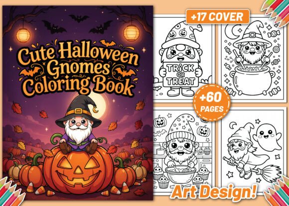 Download Cute Halloween Gnomes Coloring Book - Halloween Collection