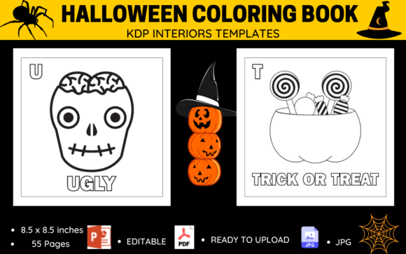 Download ABC Halloween Coloring Book KDP Interior - Halloween Collection