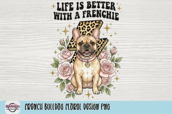Download French Bulldog Floral Design PNG - Design Collection