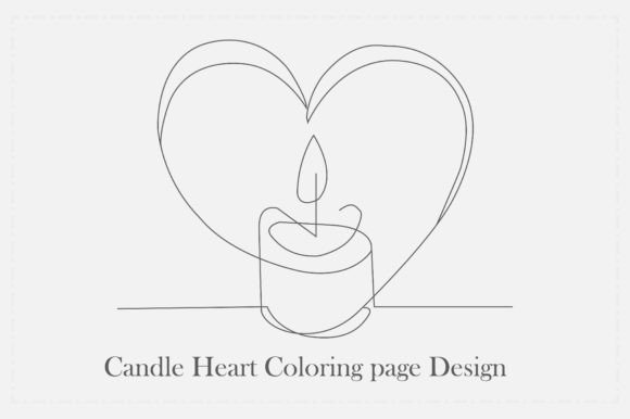 Download Candle Heart Coloring Page Design - Design Collection