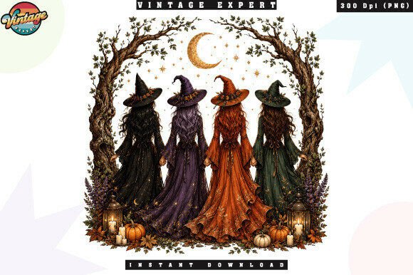 Download Witch Sisters Halloween PNG - Premium Bundle