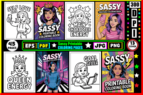 Download The Sassy Printable Coloring Pages - Premium Resources