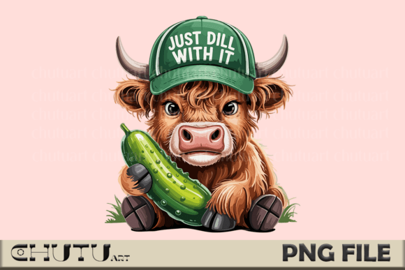 Download Dill Cow PNG - Funny Pickle Hat Design - Design Collection