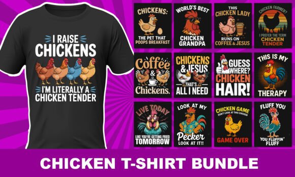 Download Chicken T-Shirt Bundle Design Design - Design Collection
