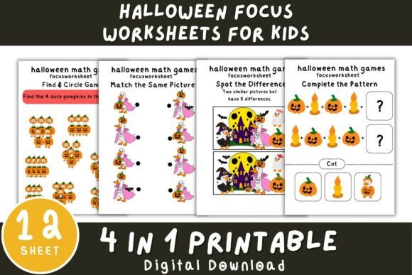 Download Halloween Focus Worksheets for Kids - Halloween Collection