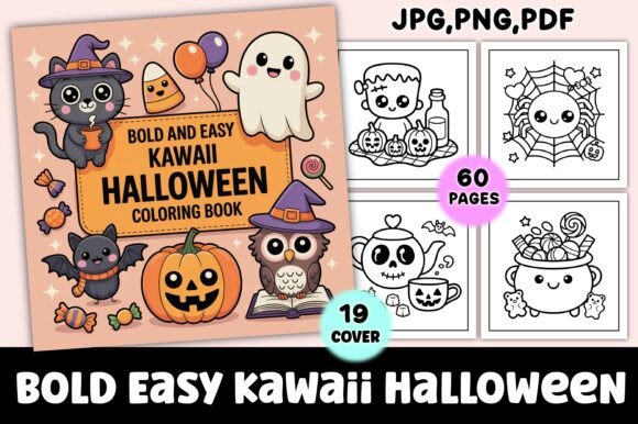 Download Bold Easy Kawaii Halloween Coloring Page - Halloween Collection
