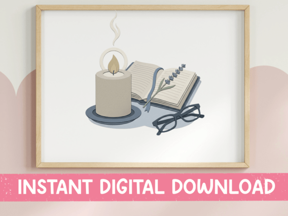 Download Cozy Reading Nook Candle and Book Design - Design Collection