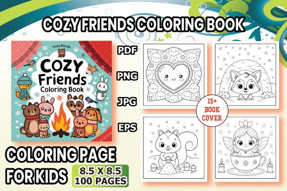 Download Cozy Friends Bold and Easy Coloring Book - Cozy friends bold and easy Collection