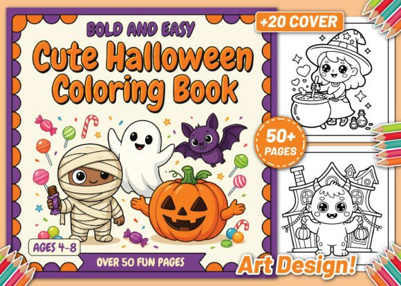 Download Bold Easy Cute Halloween Coloring Book - Halloween Collection