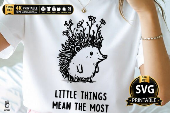 Download Little Things Hedgehog Floral Design - Design Collection