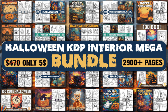 Download Halloween KDP Interior Mega Bundle 1 - Halloween Collection
